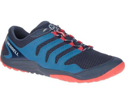 Barefoot Buty Merrell Cross Glove Męskie Ciemny Niebieskie Czerwone | 41503M-2BD