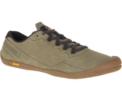 Barefoot Buty Merrell Vapor Glove 3 Luna Skórzane Męskie Oliwkowe | 33382M-2BO