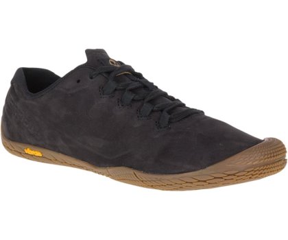 Barefoot Buty Merrell Vapor Glove 3 Luna Skórzane Damskie Czarne | 33400W-1BB