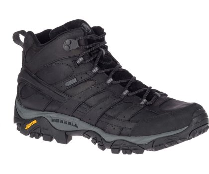 Buty Nieprzemakalne Merrell Moab 2 Prime Mid Nieprzemakalne Męskie Czarne | 40778M-2WB
