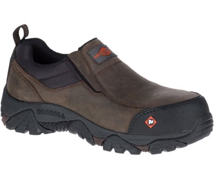 Buty Robocze Merrell Moab Rover Moc Comp Metalowym Robocze Shoe Szerokie Szerokość Męskie Ciemny Brązowe | 31155M-2WD