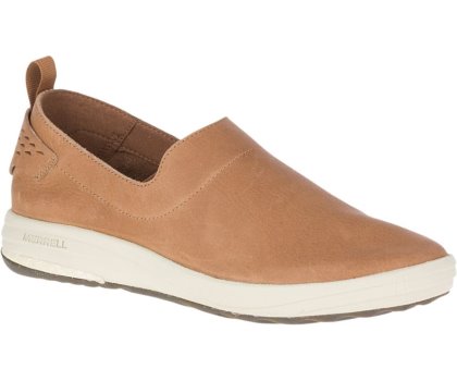 Buty Slip On Merrell Gridway Moc Skórzane Damskie Brązowe | 41066W-1SA