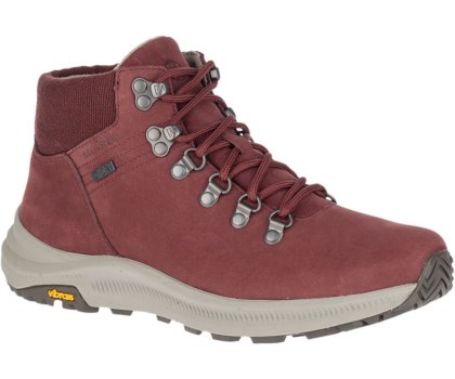 Buty Trekkingowe Merrell Ontario Mid Nieprzemakalne Damskie Ciemny Czerwone | 35912W-1HA