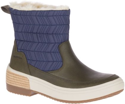Buty Wodoodporne Merrell Haven Bluff Polar Nieprzemakalne Damskie Niebieskie Oliwkowe | 41499W-1WB