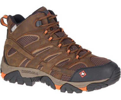 Buty Wodoodporne Merrell Moab Vertex Mid Nieprzemakalne SR Robocze Boot Szerokie Szerokość Męskie Czekolada | 38745M-2WC