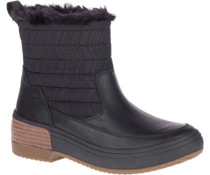 Buty Zimowe Merrell Haven Bluff Polar Nieprzemakalne Damskie Czarne | 41499W-1WL