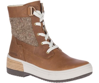 Buty Zimowe Merrell Haven Mid Koronkowe Nieprzemakalne Damskie Brązowe | 40976W-1WB