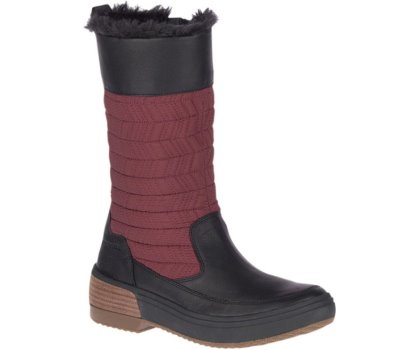 Buty Zimowe Merrell Haven Pull On Polar Nieprzemakalne Damskie Ciemny Czerwone Czarne | 41500W-1WD