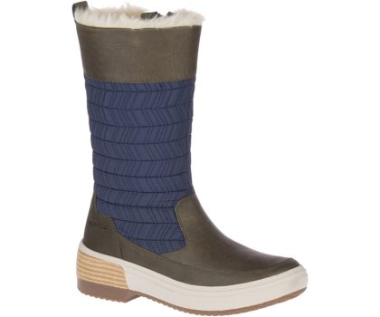 Buty Zimowe Merrell Haven Pull On Polar Nieprzemakalne Damskie Niebieskie Oliwkowe | 41500W-1WO