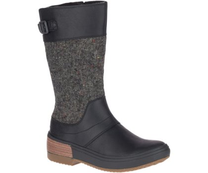Buty Zimowe Merrell Haven Wysokie Klamry Nieprzemakalne Damskie Czarne | 40975W-1WB