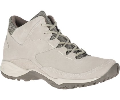 Buty do Chodzenia Merrell Addison Mid Skórzane Nieprzemakalne Q2 Damskie Beżowe | 42721W-1WB