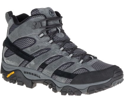 Buty do Chodzenia Merrell Moab 2 Mid Nieprzemakalne Szerokie Szerokość Męskie Ciemny Szare | 27882M-2WD