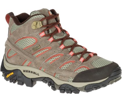 Buty do Chodzenia Merrell Moab 2 Mid Nieprzemakalne Szerokie Szerokość Damskie Brązowe Ciemny Czerwone | 27934W-1WB