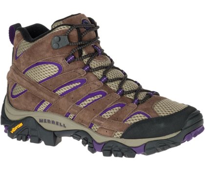 Buty do Chodzenia Merrell Moab 2 Mid Ventilator Szerokie Szerokość Damskie Brązowe Fioletowe | 27938W-1WB