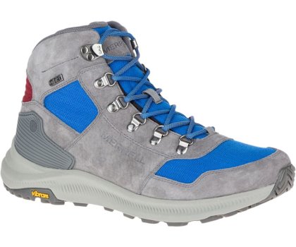 Buty do Chodzenia Merrell Ontario 85 Mid Nieprzemakalne Męskie Szare Niebieskie | 39219M-2WA