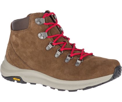 Buty do Chodzenia Merrell Ontario Zamszowe Mid Męskie Ciemny Brązowe | 40757M-2WA