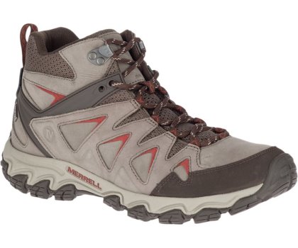 Buty do Chodzenia Merrell Pulsate 2 Mid Skórzane Nieprzemakalne Męskie Beżowe Czerwone | 36108M-2WB