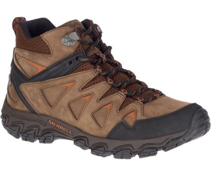 Buty do Chodzenia Merrell Pulsate 2 Mid Skórzane Nieprzemakalne Szerokie Szerokość Męskie Ciemny Brązowe | 36109M-2WD