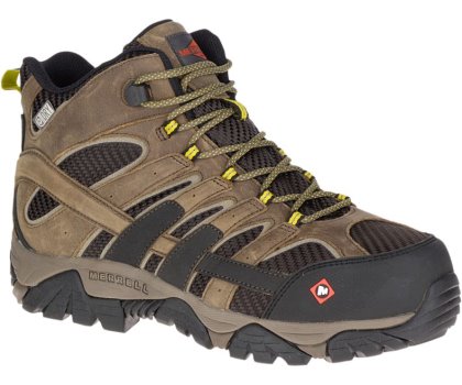 Kozaki Robocze Merrell Moab 2 Vent Mid Nieprzemakalne Comp Metalowym Robocze Boot Męskie Oliwkowe Żółte | 29081M-2WO