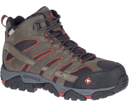 Kozaki Robocze Merrell Moab Vertex Mid Nieprzemakalne Comp Metalowym Robocze Boot Męskie Oliwkowe Czerwone | 38741M-2WO
