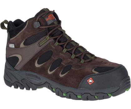 Kozaki Robocze Merrell Ridgepass Bolt Mid Nieprzemakalne Comp Metalowym Robocze Boot Męskie Ciemny Brązowe | 29087M-2WD