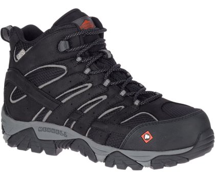 Kozaki Trekkingowe Merrell Moab Vertex Mid Nieprzemakalne Comp Metalowym Robocze Boot Szerokie Szerokość Męskie Czarne | 38742M-2HB