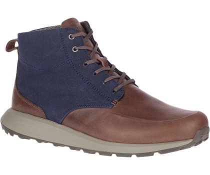 Trampki Merrell Ashford Mid Płócienne Męskie Brązowe | 41107M-2SB