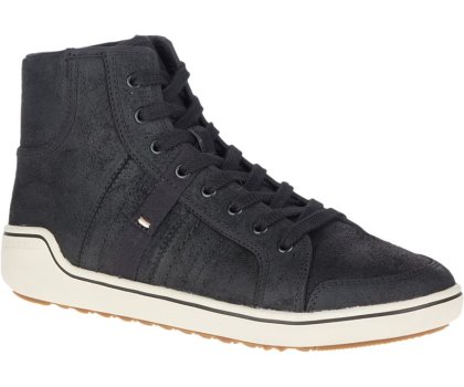 Trampki Merrell Primer Mid Skórzane Męskie Czarne | 39483M-2SB